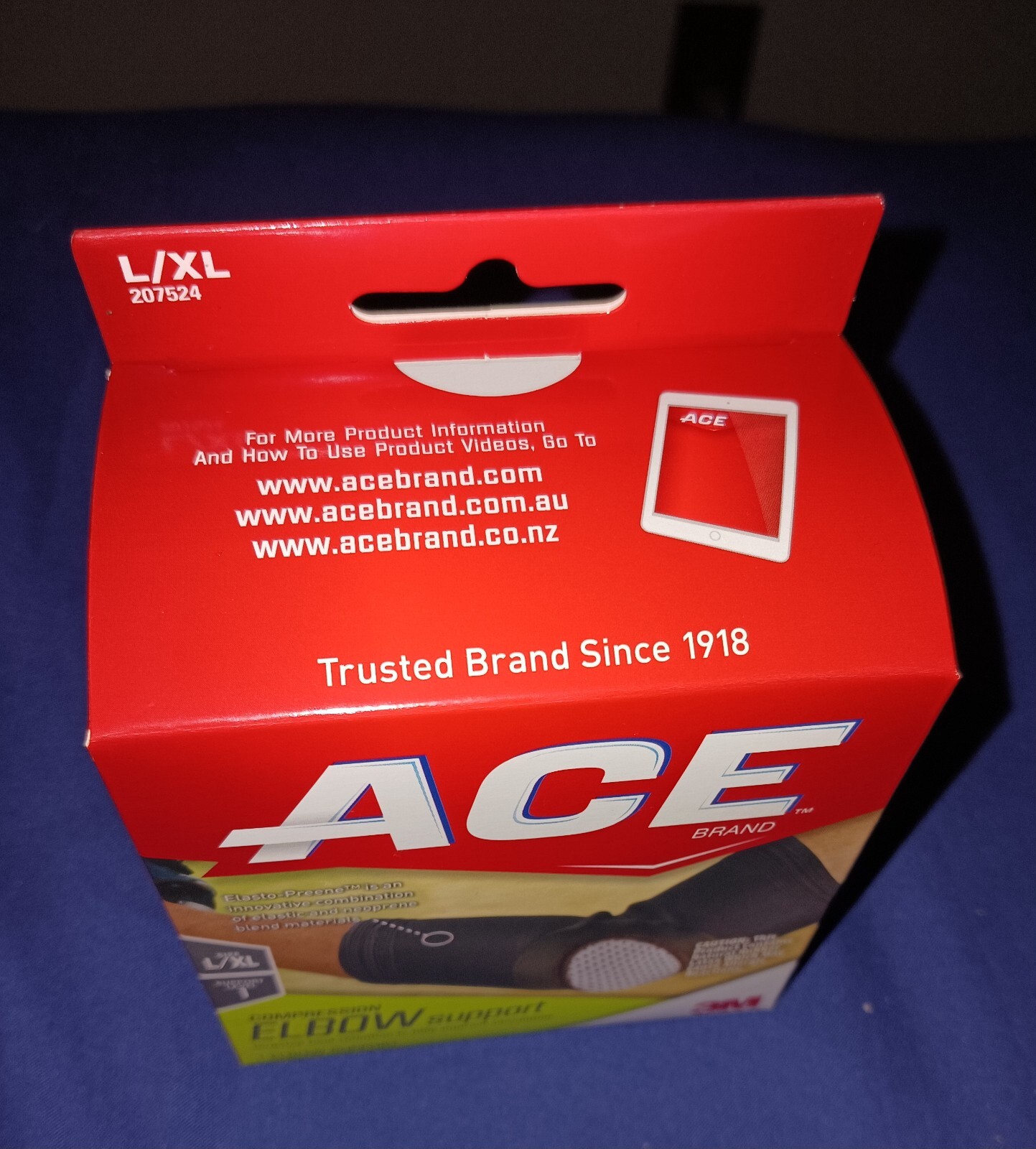 Ace Compression Elbow Support L/XL Heat Retention Improve Circulation 3M