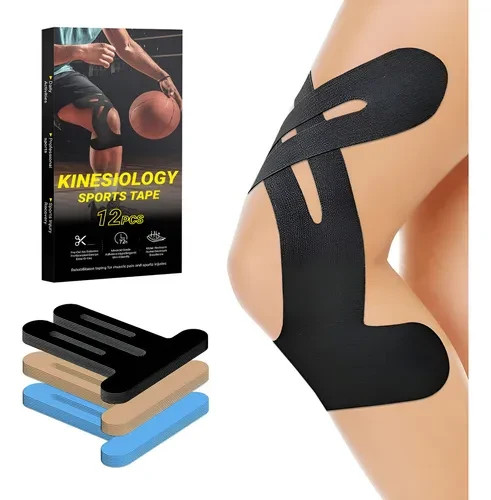 2 Pack Kinesiology Knee Tape Pre-Cut Sports Tape Pain Relief Support 24pcs