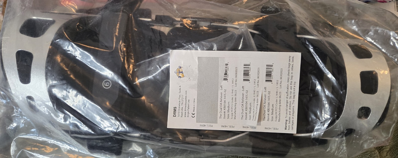 Dr Medical The Dual OA Reliever LEFT Knee Brace MEDIUM NEW KB0104-147L-02