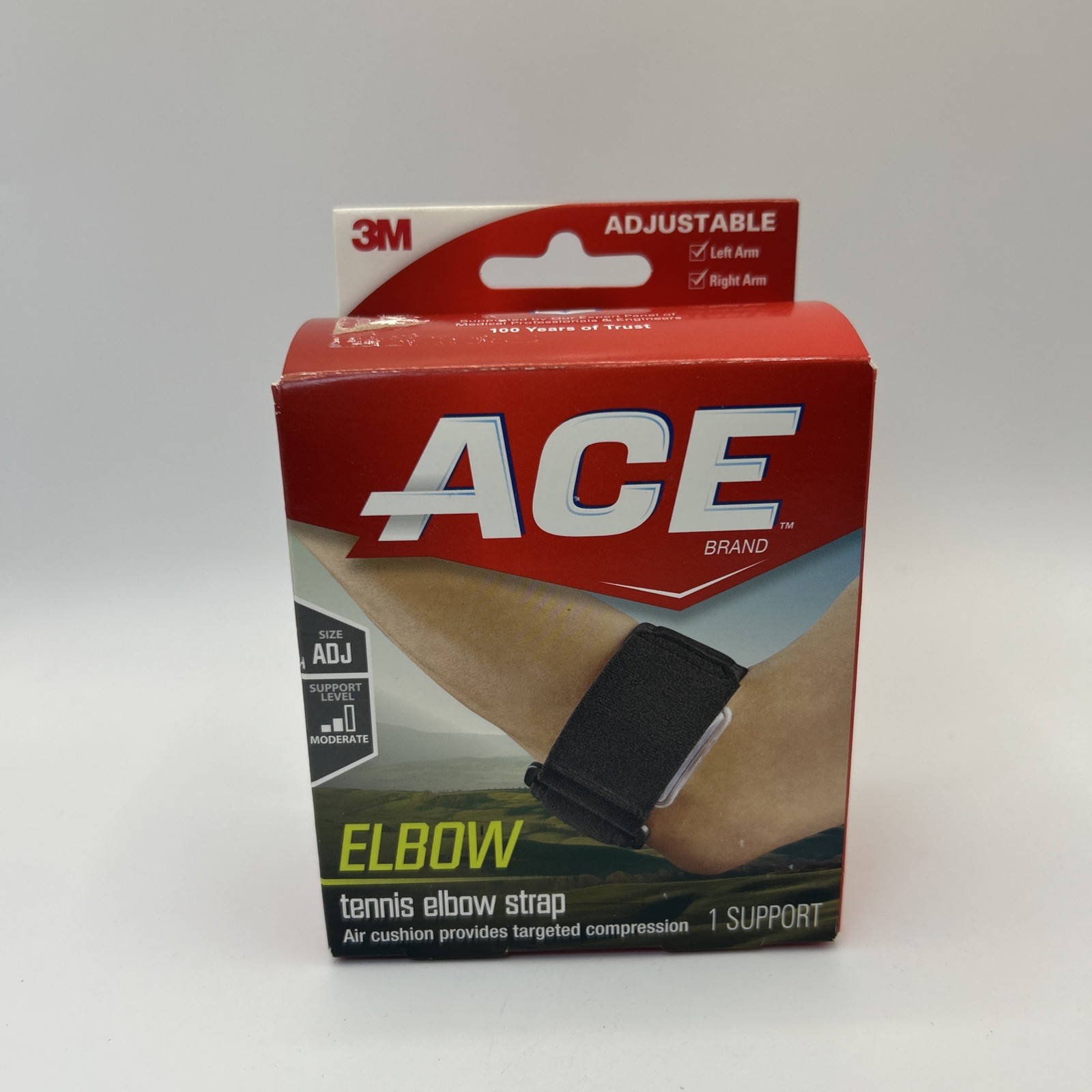 ACE-229032 Tennis Elbow Support, One Size Fits Most, Black, 1 Count Worn Box