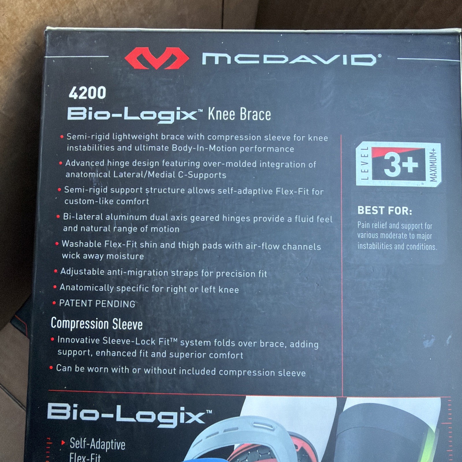 McDavid elite 4200 bio logix knee brace level 3+ size small left 12.25-13.25