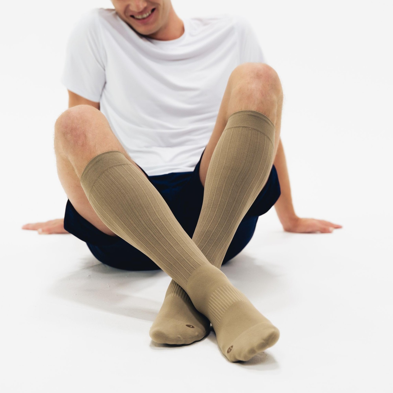 OS1st Wellness Compression Socks for circulation, swelling, Small, Natural