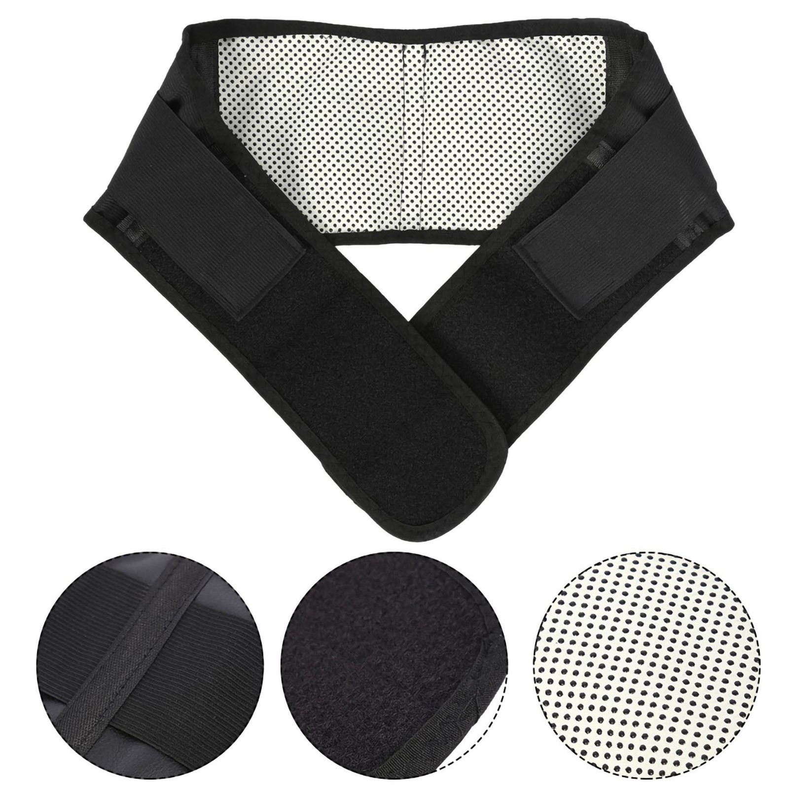 New Tourmaline Self Heating Magnetic Therapy Black Waist Protection Belt Lumbar