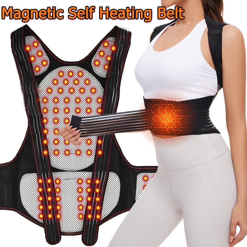 Self Heating Back Support Magnetic Heating Corrector Waist Brace Therapy Belt
