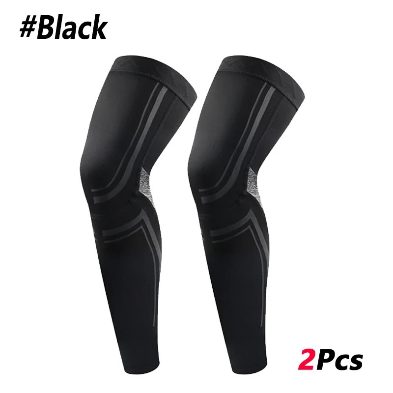 2PCS Sports Compression Long Leg Sleeves for Running Basketball Football Cycling