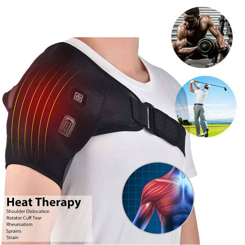 USB Heated Shoulder Brace Pad Joint Pain Relief Heating Pad Support Wraps