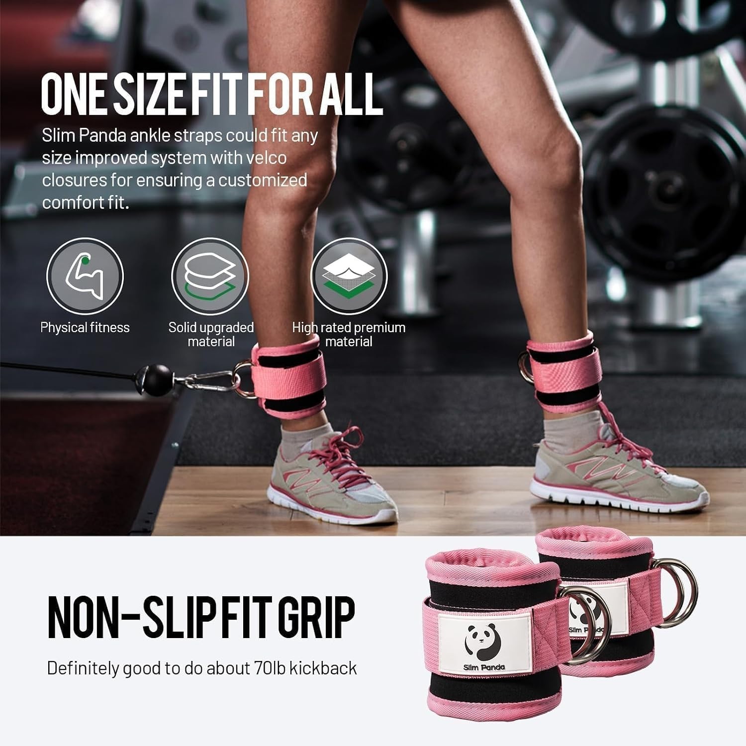 Versatile Ankle Strap for Ultimate Cable Machine Workouts – Stylish Pink Design