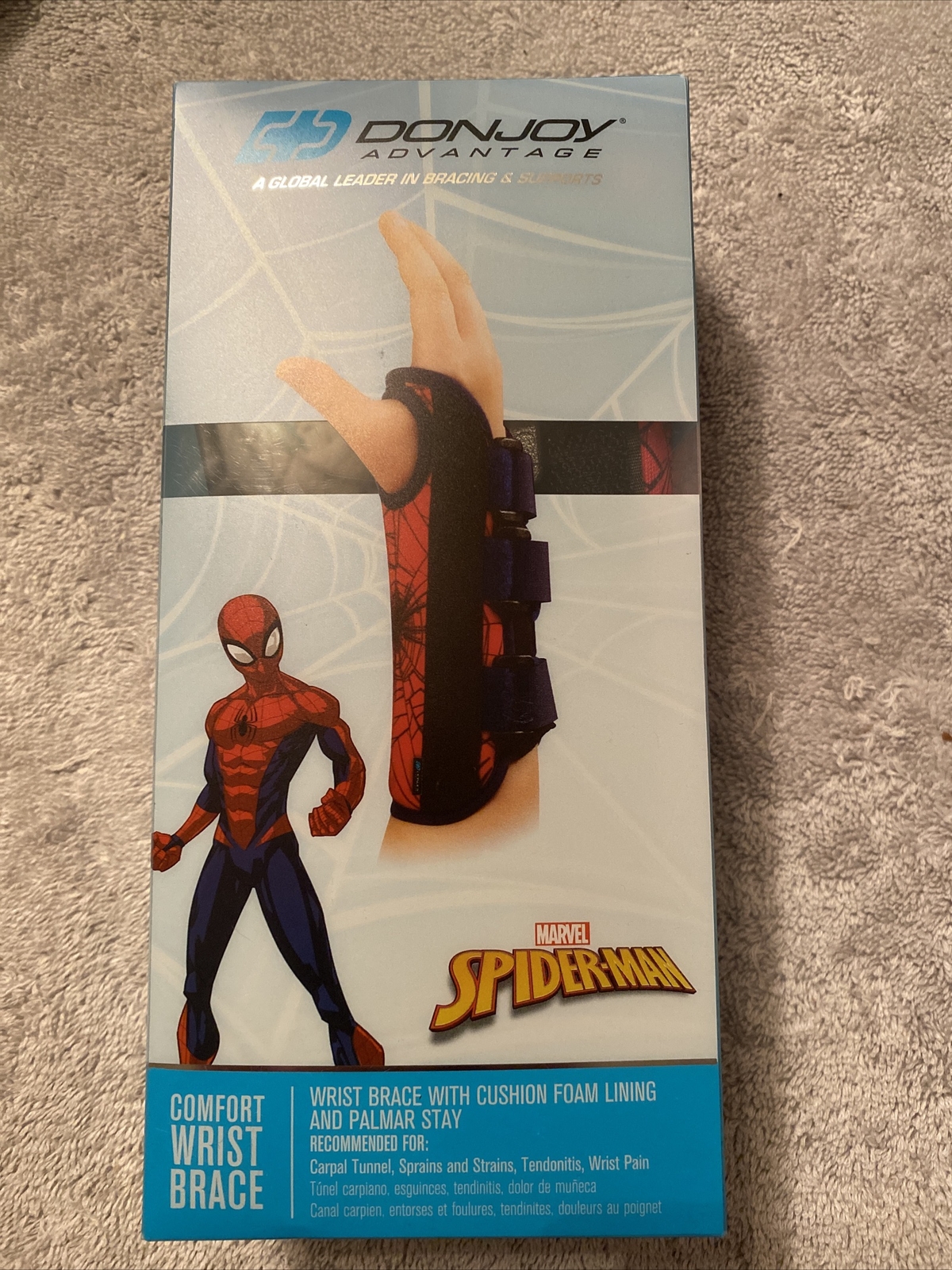Marvel DONJOY YOUTH Wrist Brace ADVANTAGE COMFORT SPIDER-MAN – LEFT NEW