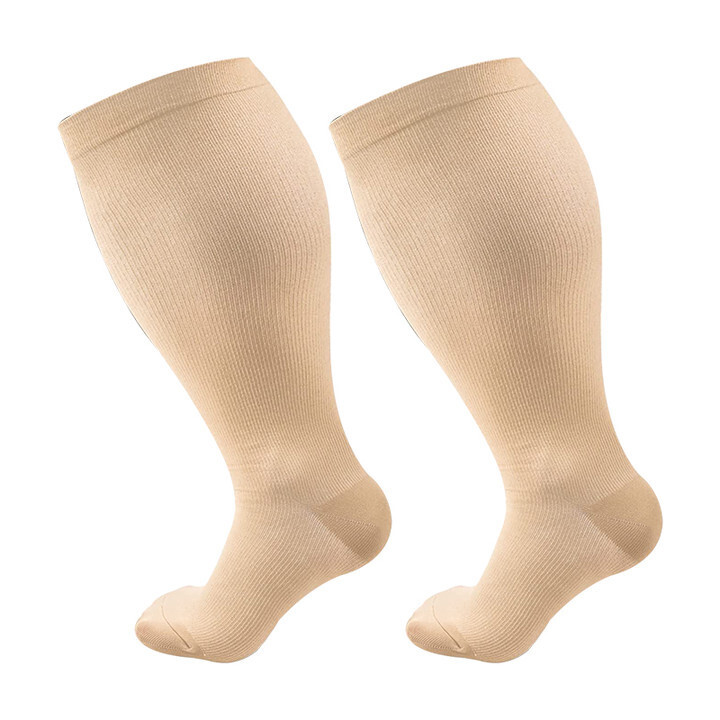 3PK Wide Calf Compression Socks for Men 15-20mmHg Diabetic Socks XXXL Plus Size