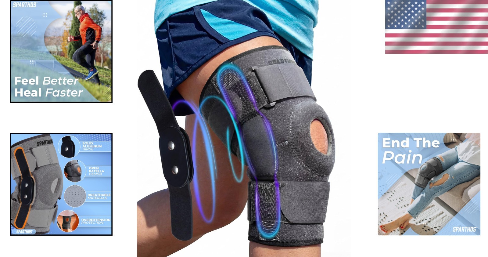 Lightweight Knee Brace with Stabilizers for Sports – Ideal for Arthritis Relief