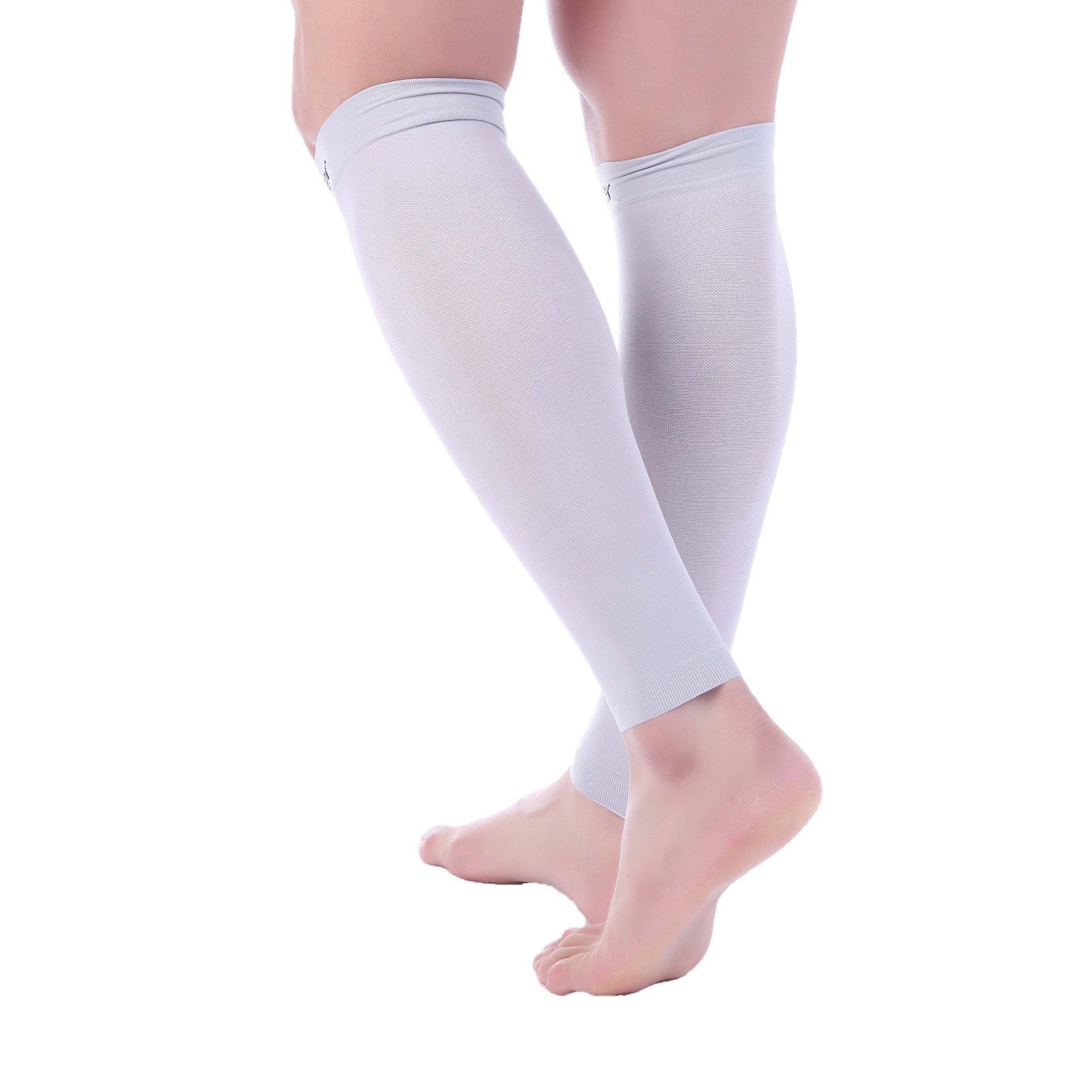 Doc Miller Calf Compression Sleeve 1 Pair 15-20 mmHg Varicose Veins GRAY