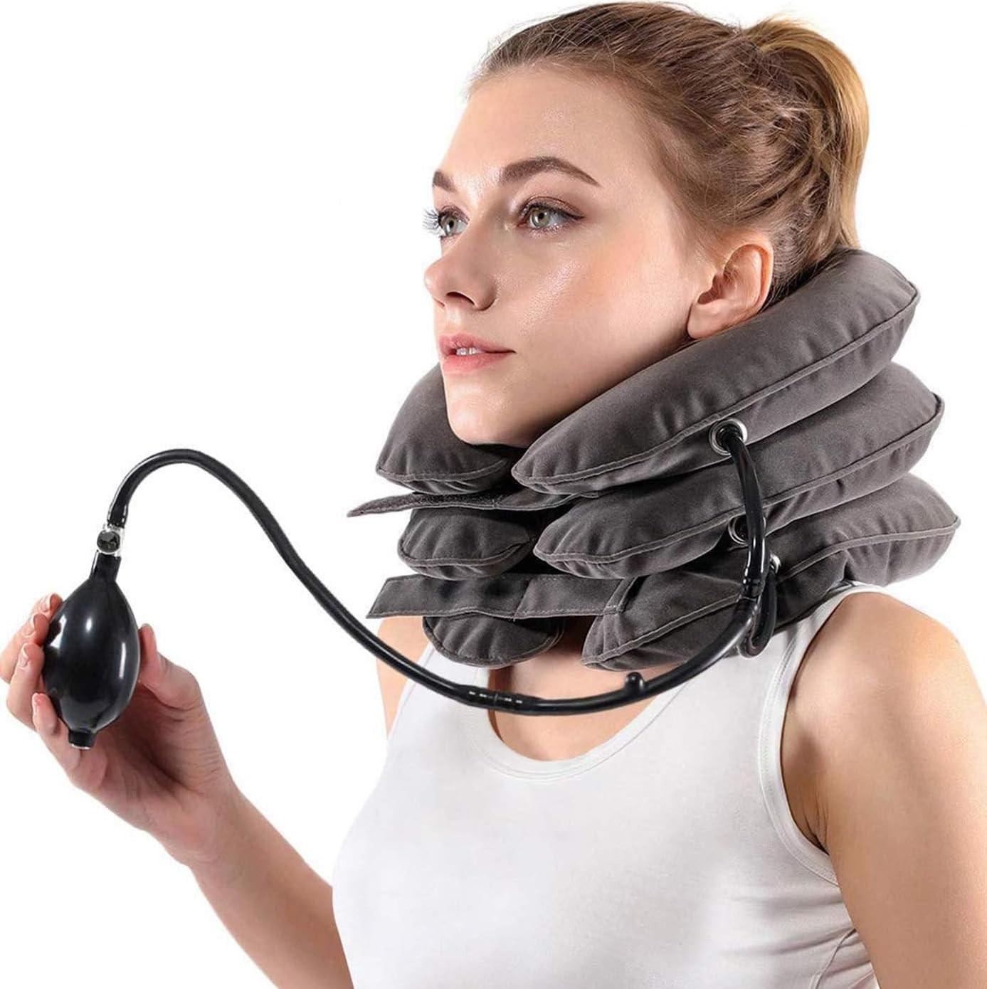 S Cervical Neck Traction Device for Instant Neck Pain Relief – Inflatable & Adju