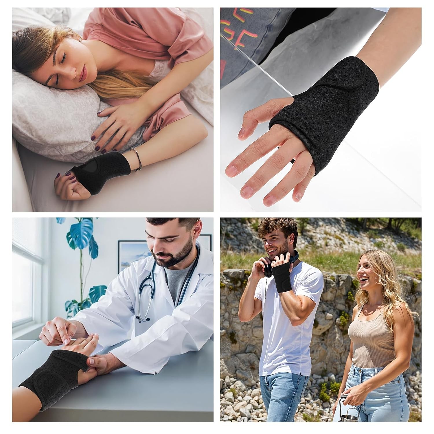 2Pcs Wrist Brace Carpal Tunnel Wrist Splint Night Support Women Men Pain Relief