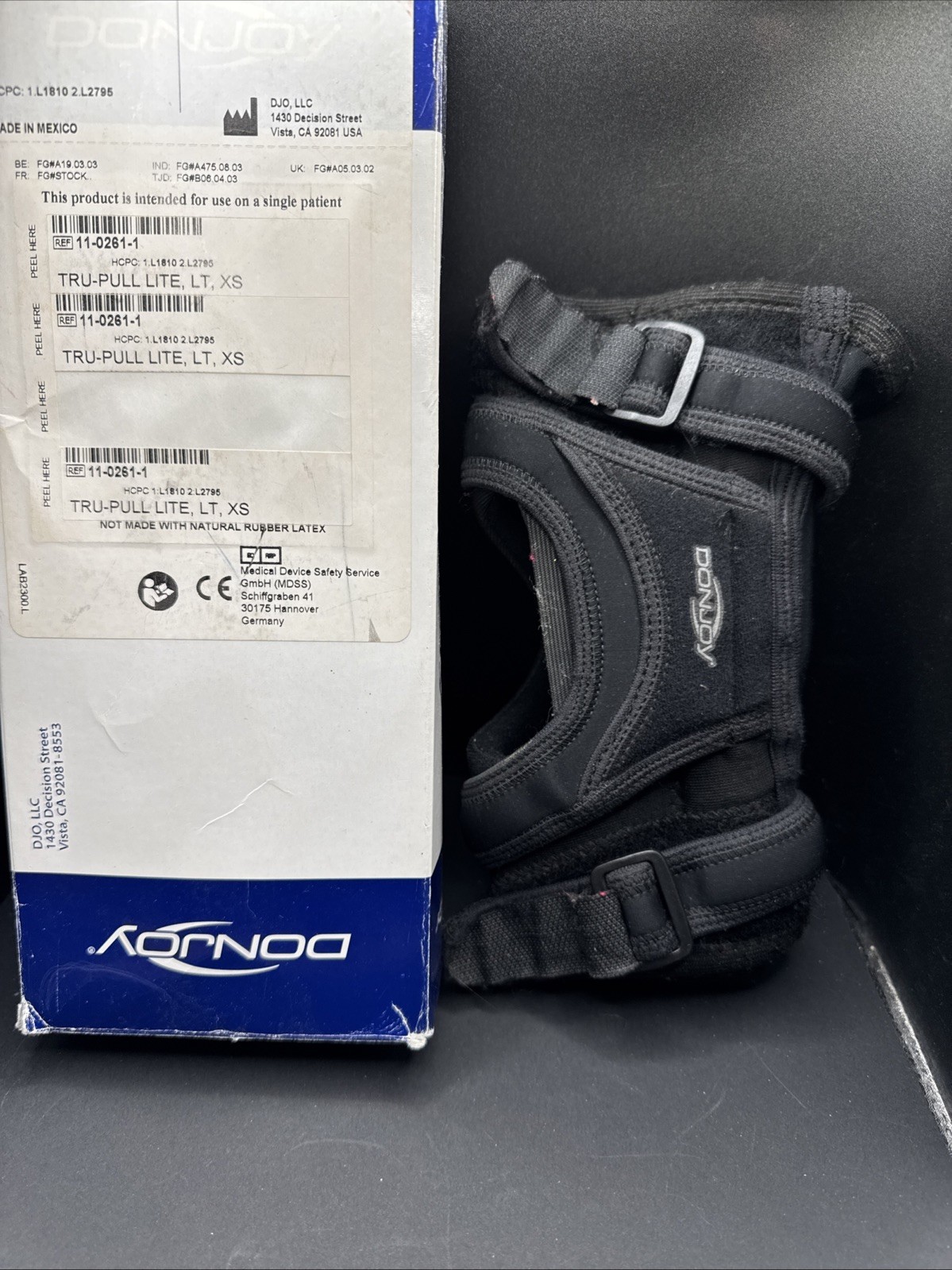 DonJoy Tru-Pull Lite Knee Support Brace for Left Leg X-small