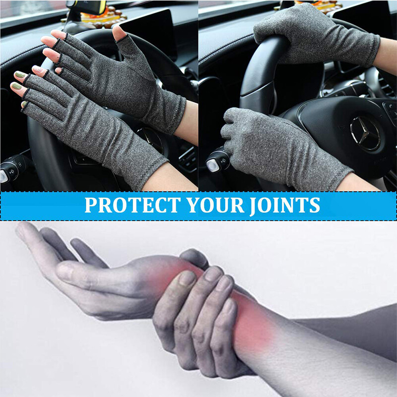 Arthritis Gloves Compression Pain Relief Hand Wrist Support Brace Half Finger