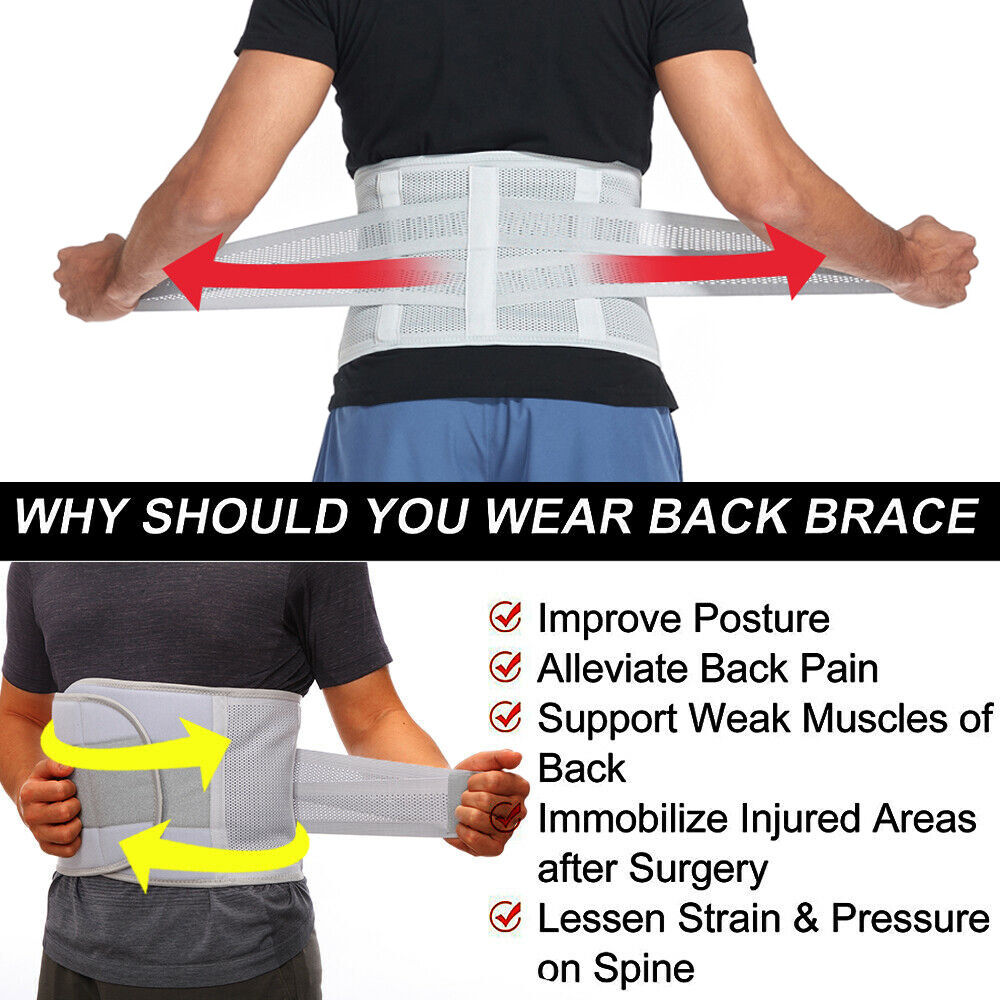 Adjustable Lumbar Back Brace Lower Back Support Belt for Men Women Sciatica Pain