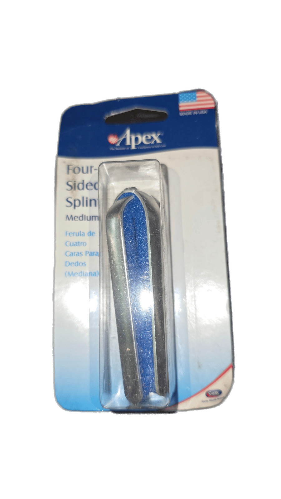 Apex Four Sided Finger Splint Medium Support Brace Protector Immobilizer
