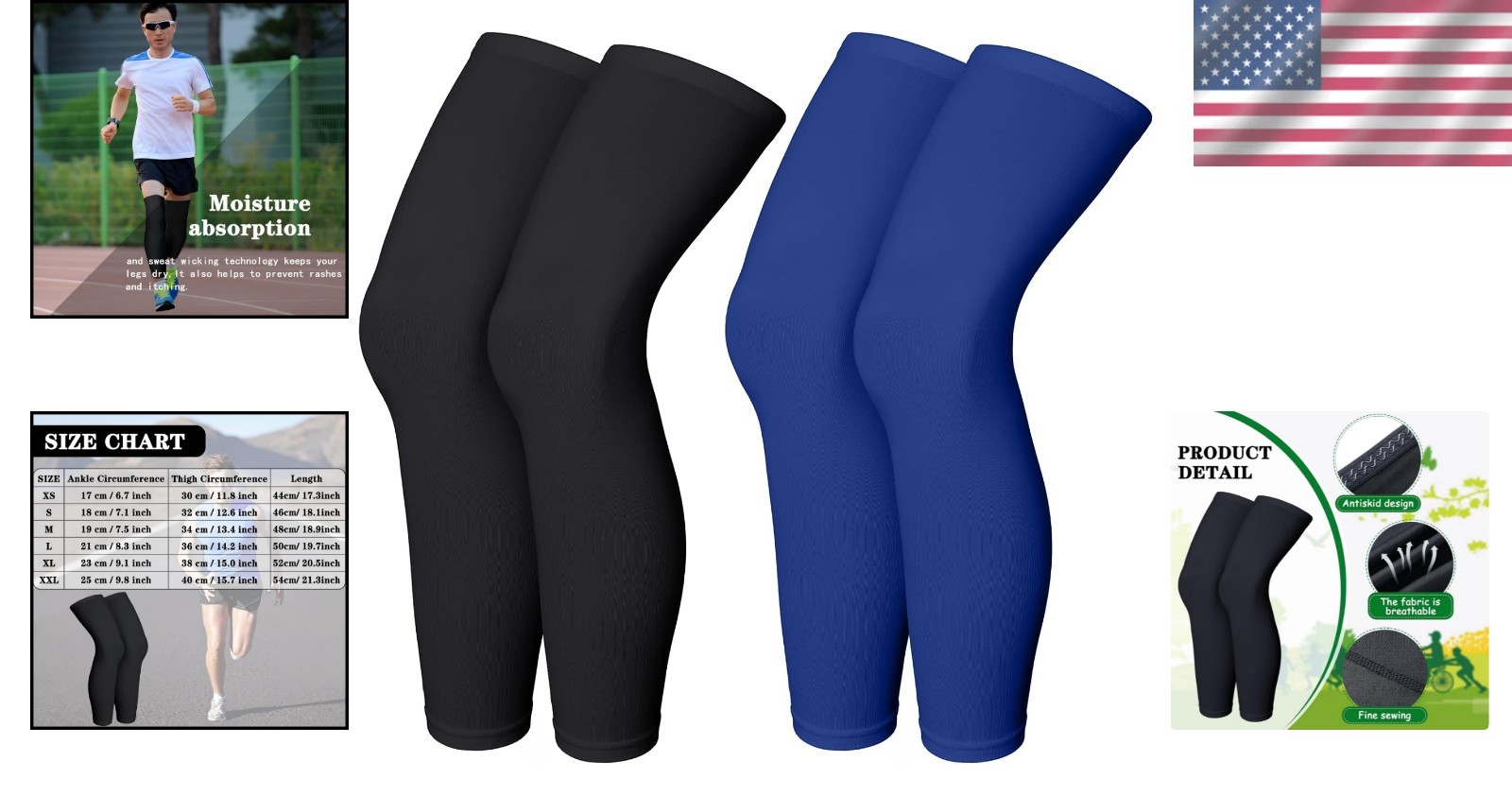 Full Length Compression Leggings for Comfortable Sports Performance – XL Size