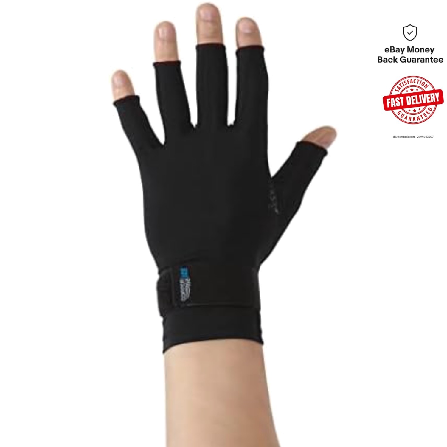 Copper-Infused Compression Gloves with Menthol for Pain Relief, Black