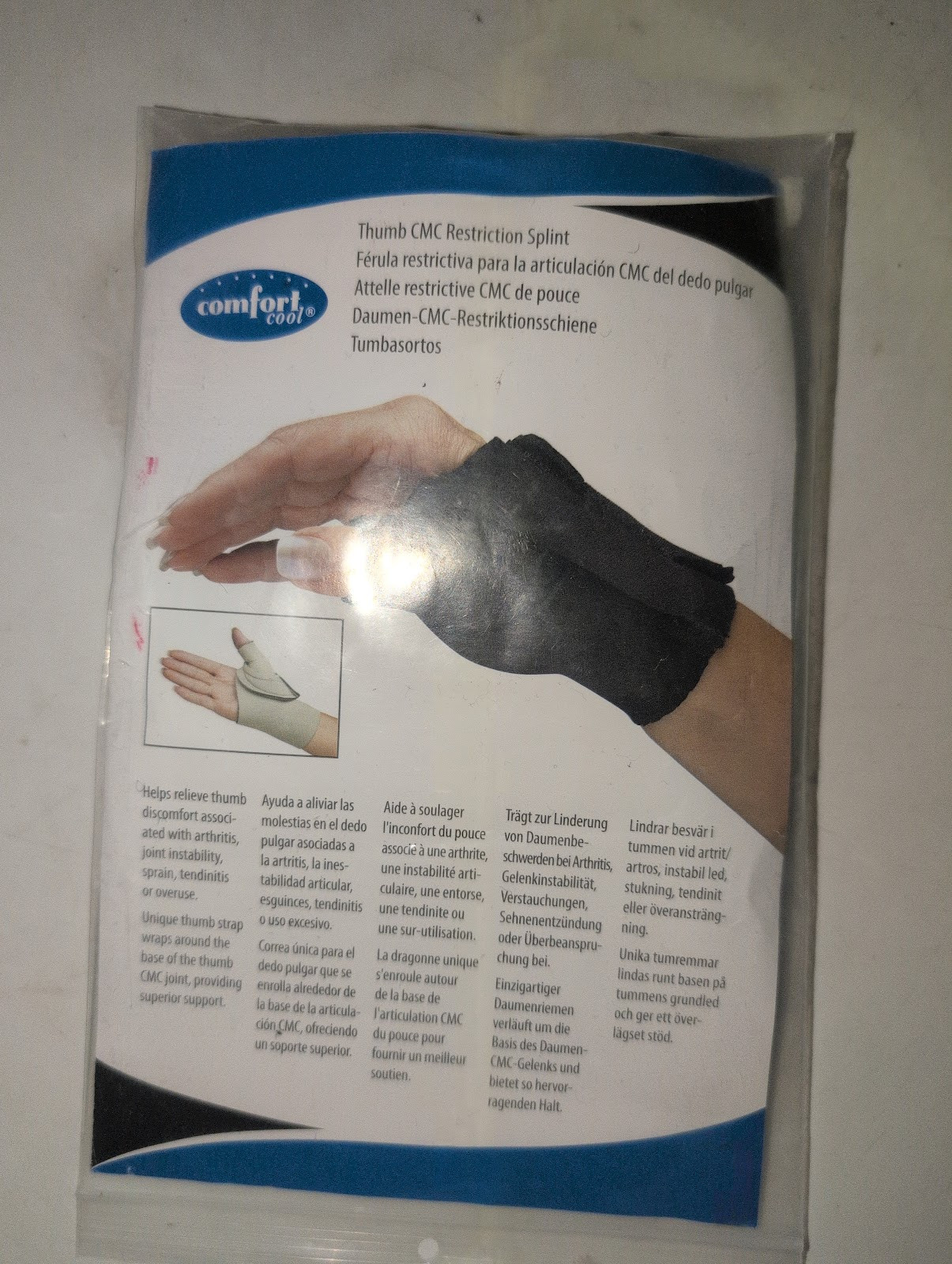 Comfort Cool Thumb CMC Restriction Splint Right Small 6″ to 7″