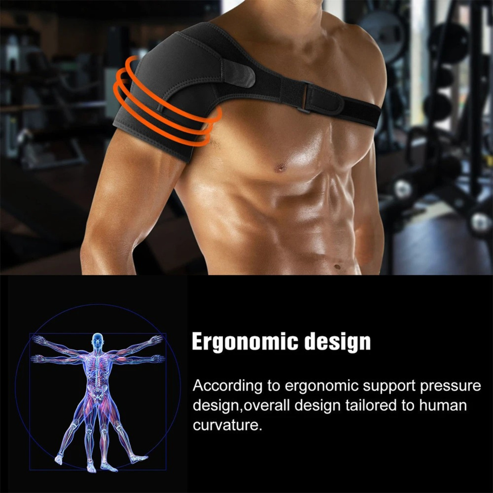 Shoulder Brace Support Compression Sleeve Torn Rotator Cuff AC Joint Pain Relief