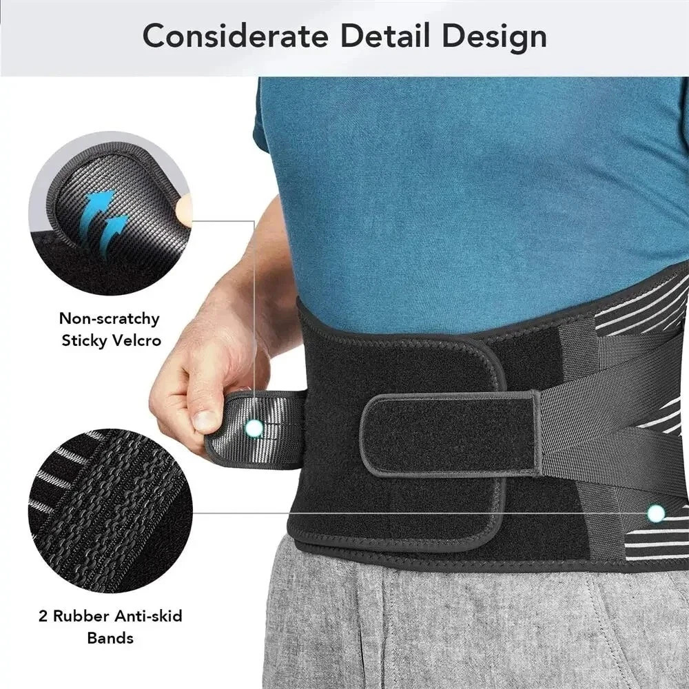 Adjustable Lower Back Brace Lumbar Support Waist Belt for Men Women Pain Relief