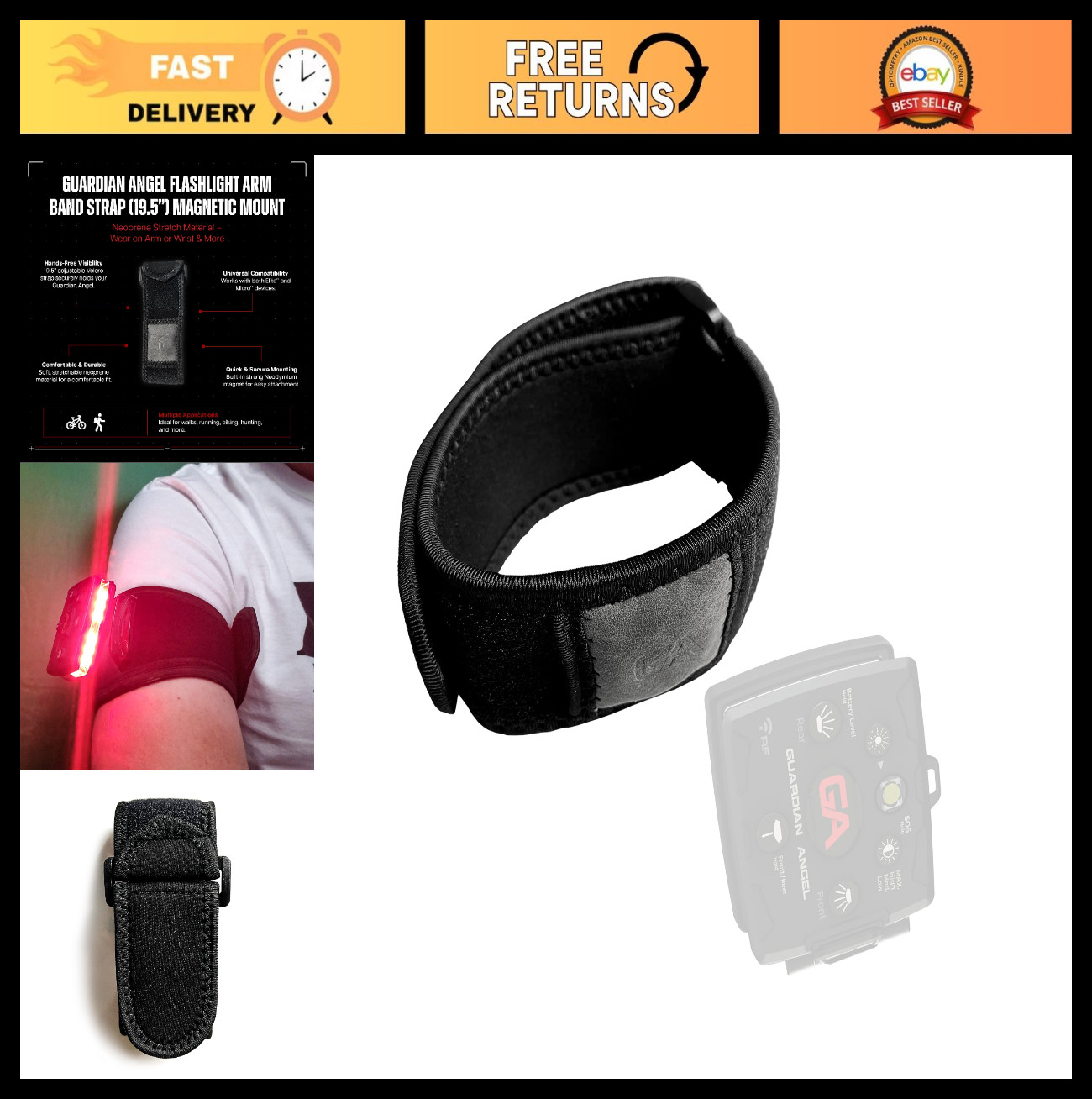 Adjustable Neoprene Magnetic Arm Strap – Fitness Running Sports Armband