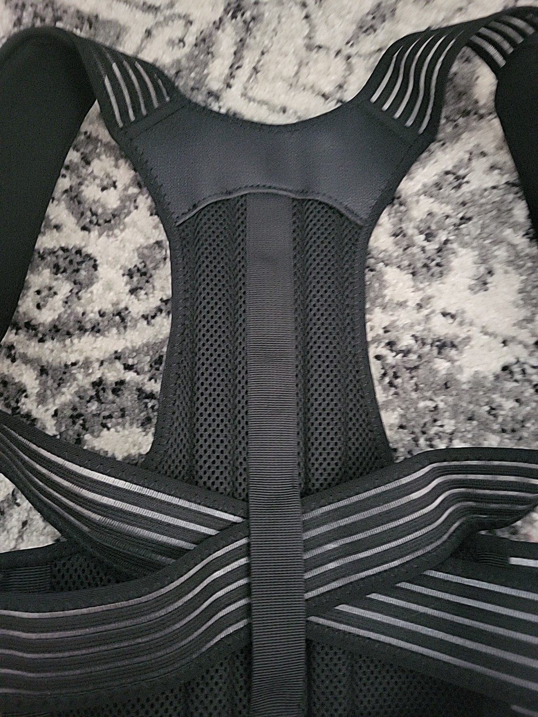 Medium, Black, Polyester Back Brace, Posture Support, Adjustable