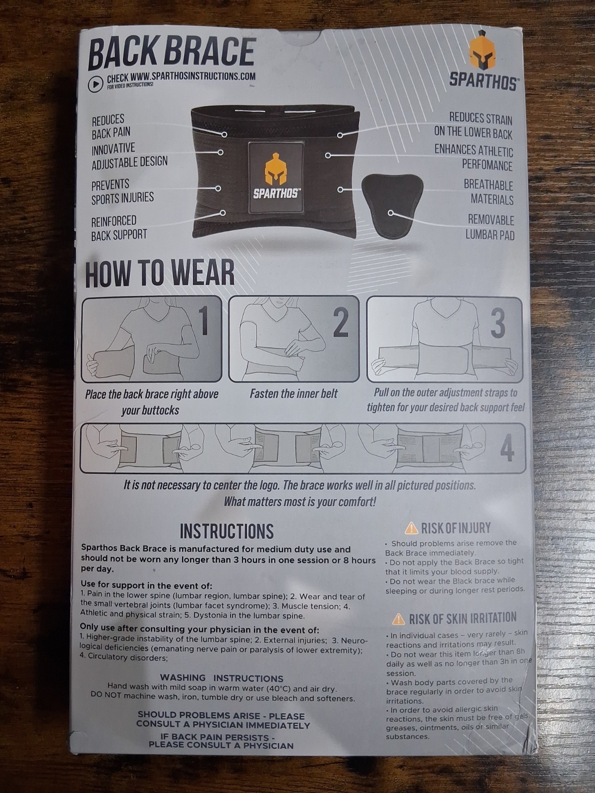 Sparthos Back Brace for Lower Back Pain – Immediate Relief from Sciatica Large