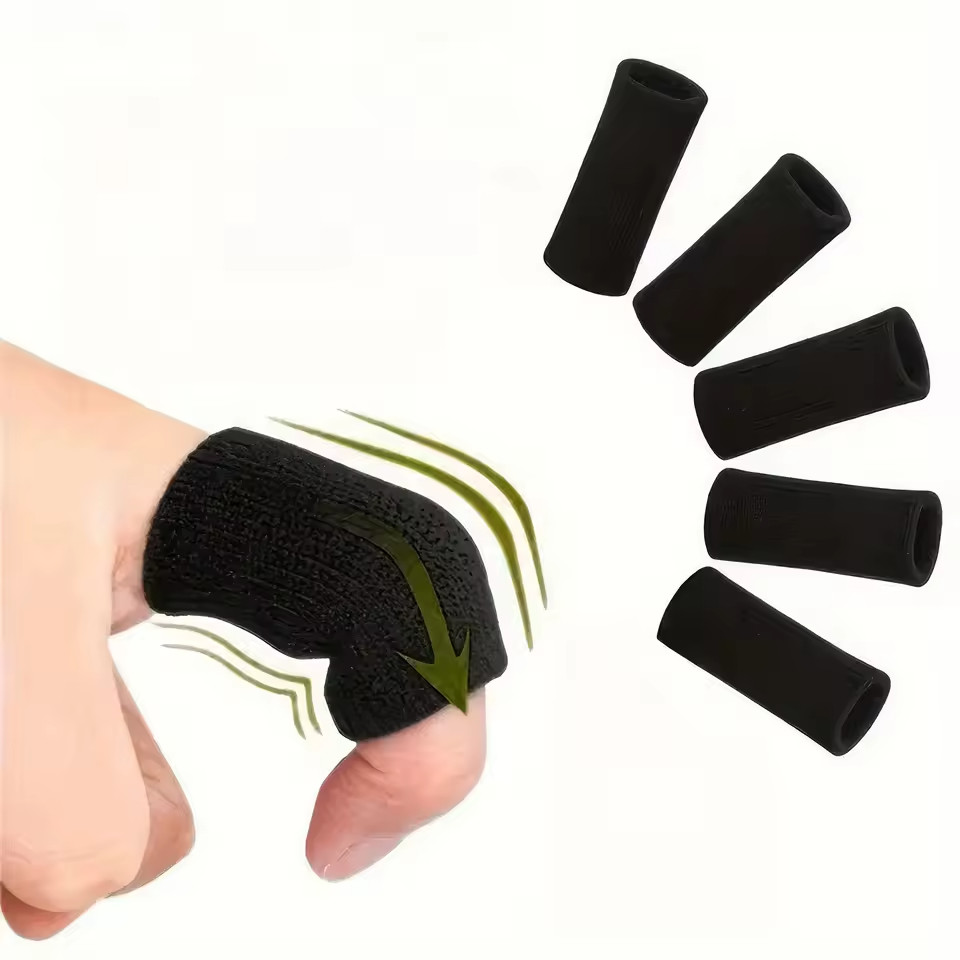 10 Pack Finger Compression Sleeves Black Support Arthritis Sports Daily Use