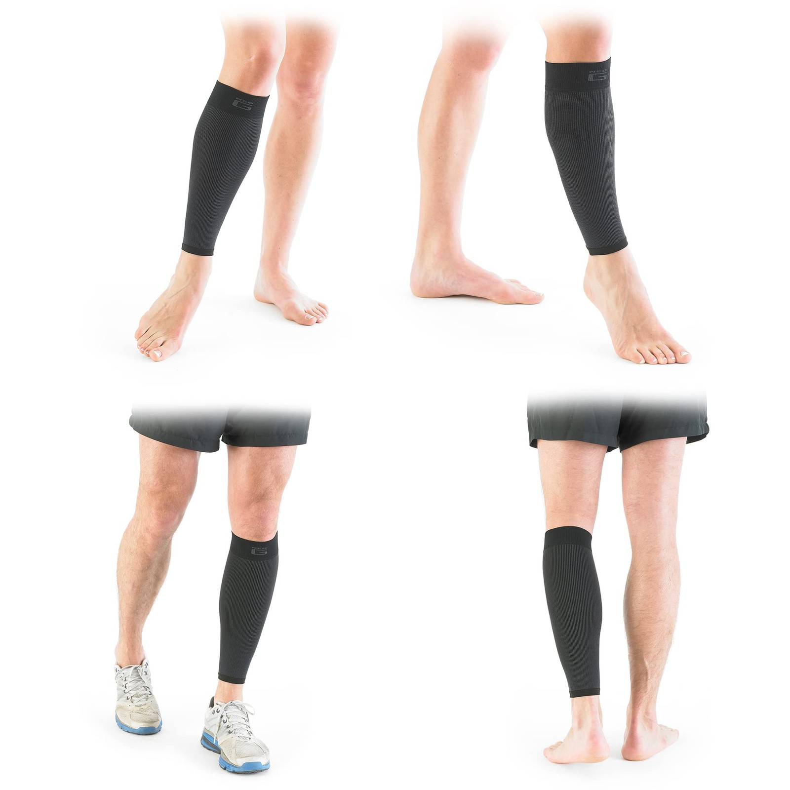 Neo-G Calf Compression Sleeve for Men and Women LARGE: 40 – 44 CM, Black