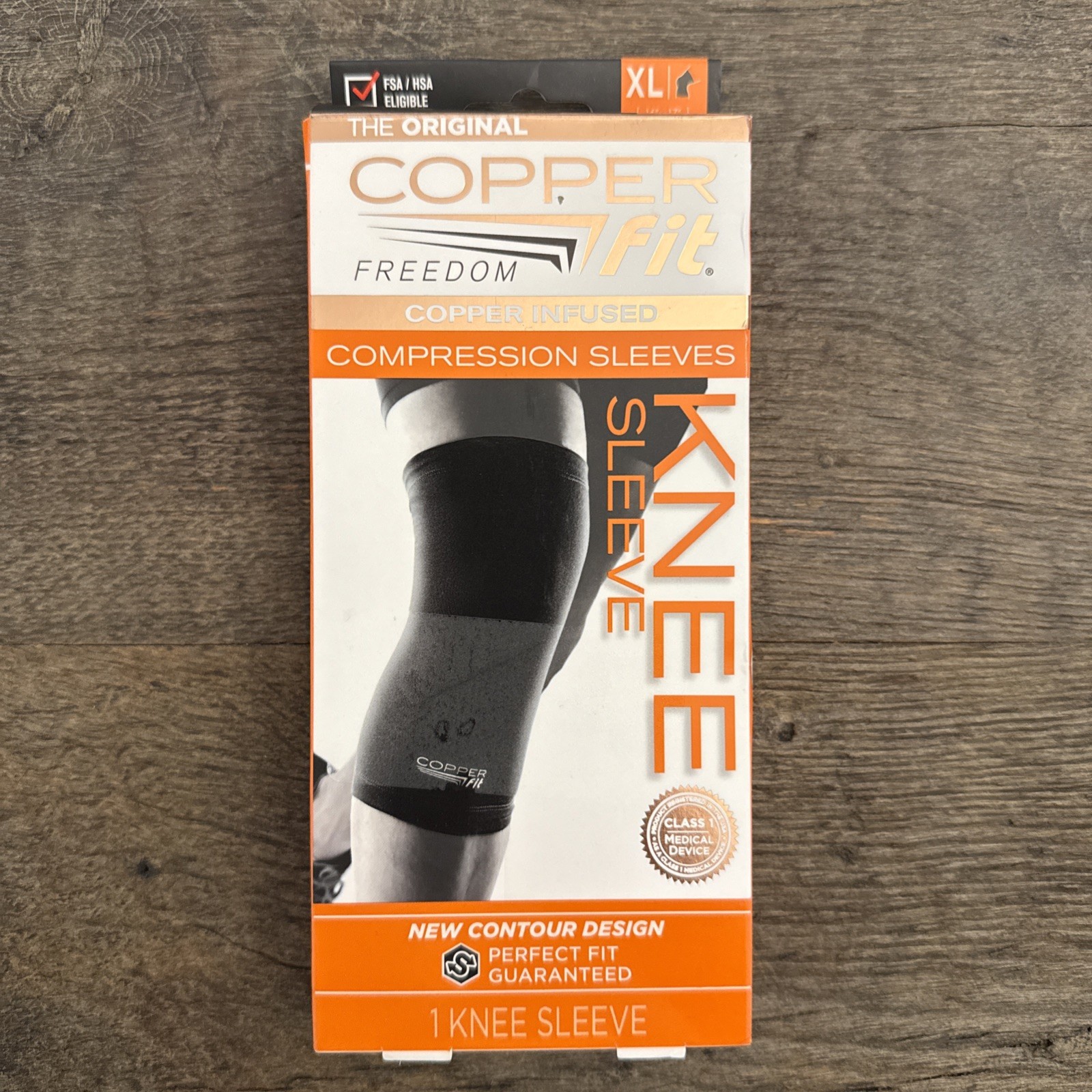 Copper Fit Original Freedom Compression Infused Knee Sleeve XL Unisex: 16”-17”