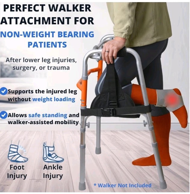 Knee Sling for Walker, Adjustable Cushioned Knee Support for Non Weight Beari…