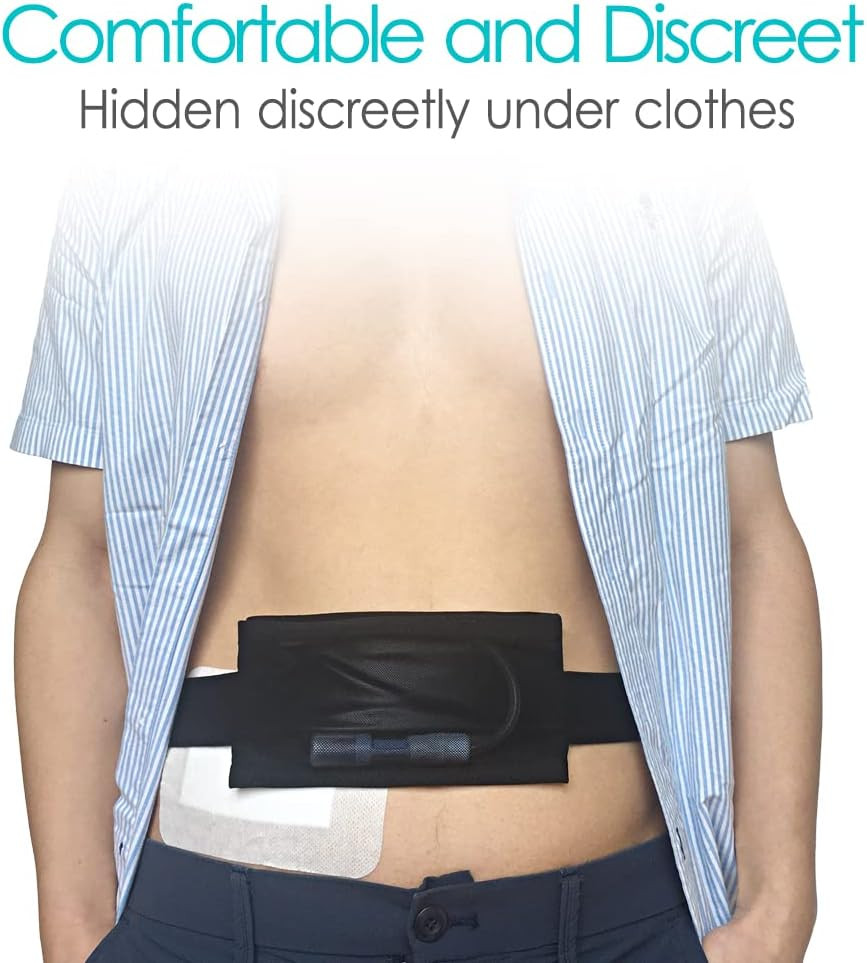 Breathable Peritoneal Dialysis Belt PD Catheter Holder Belt with Mesh Pouch Stre