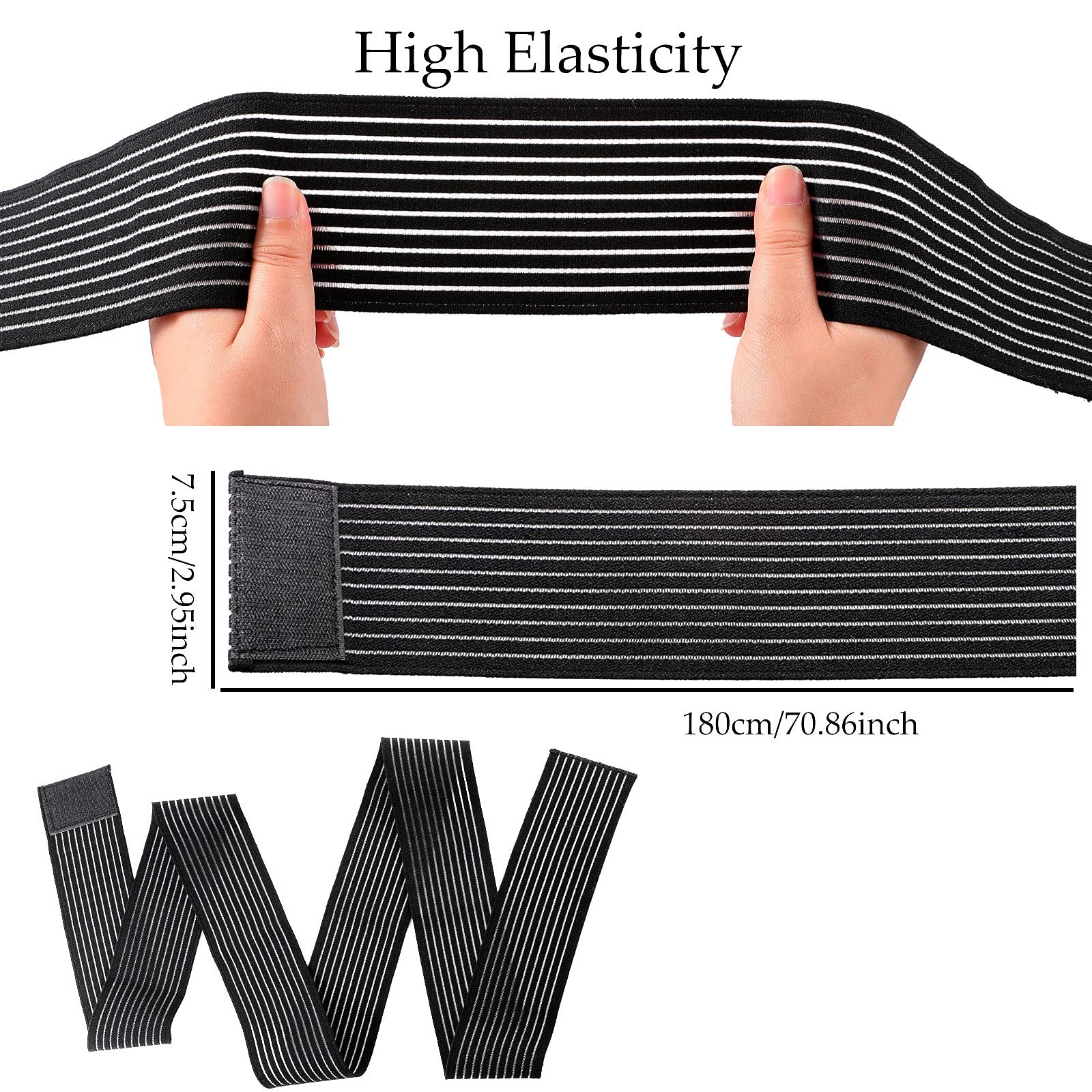 Leg Compression Wrap Calf Ankle Support Elastic Adjustable Breathable 71 Inch Lo