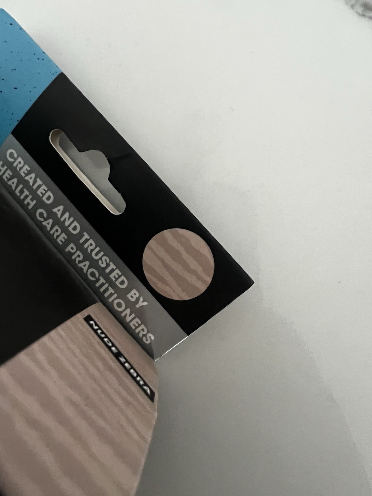 Breathable Elastic Kinesiology Tape, Nude with Zebra Design, 20 Precut Strips