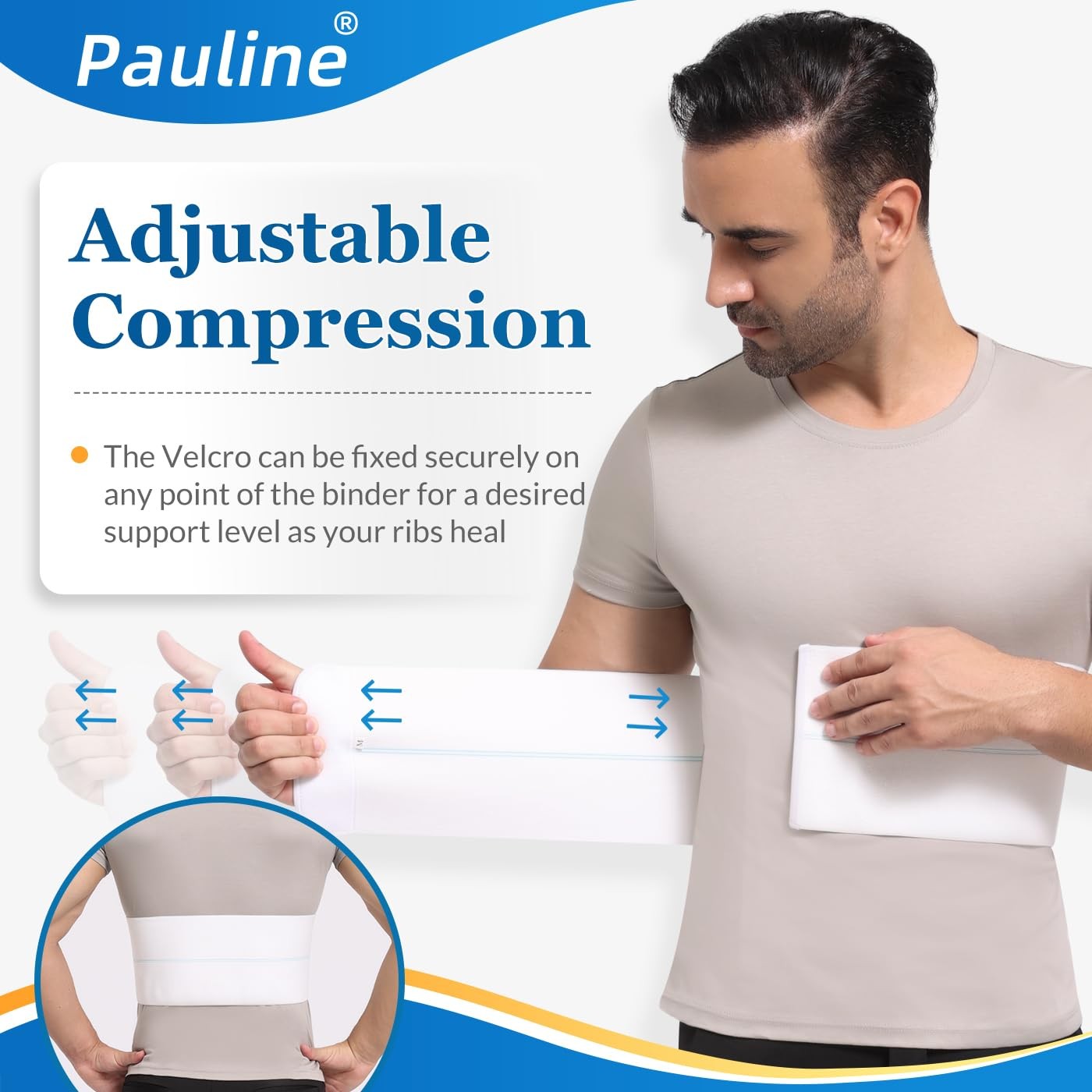 Broken Rib Brace for Men – Compression Chest Binder for Cracked Ribs Support …