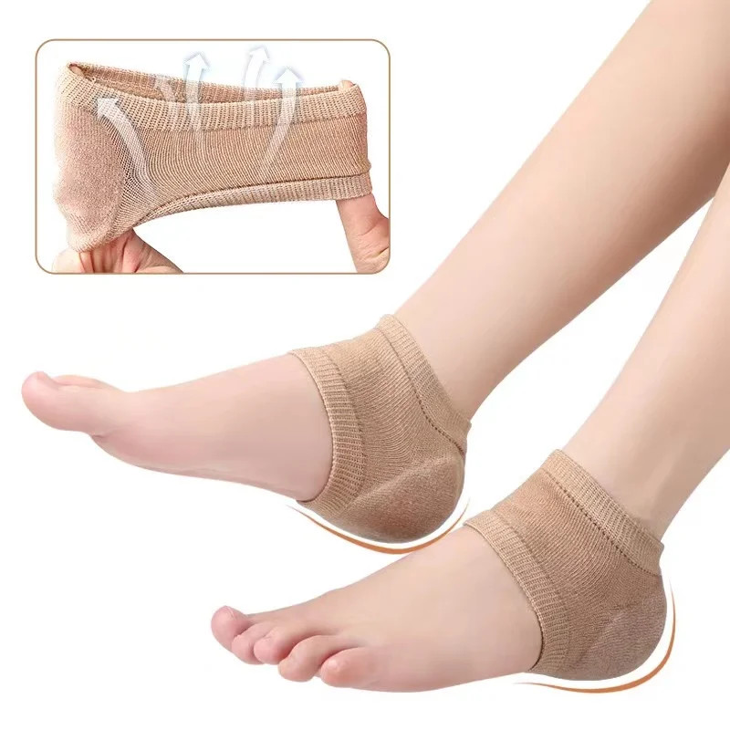 2Pcs Silicone Heel Protector Feet Skin Care Socks Sleeve Heel Spur Pads For Reli