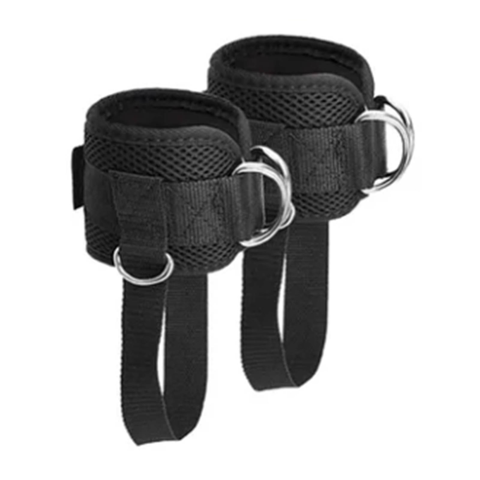1 Pair Ankle Straps For Cable Machine Fitness Hook & Loop Ankle Cuffs W/