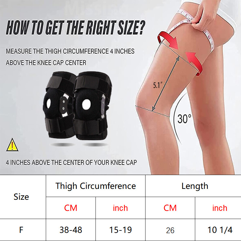 Hinged Knee Brace Compression Sleeve Wrap Support Meniscus Joint Pain Arthritis