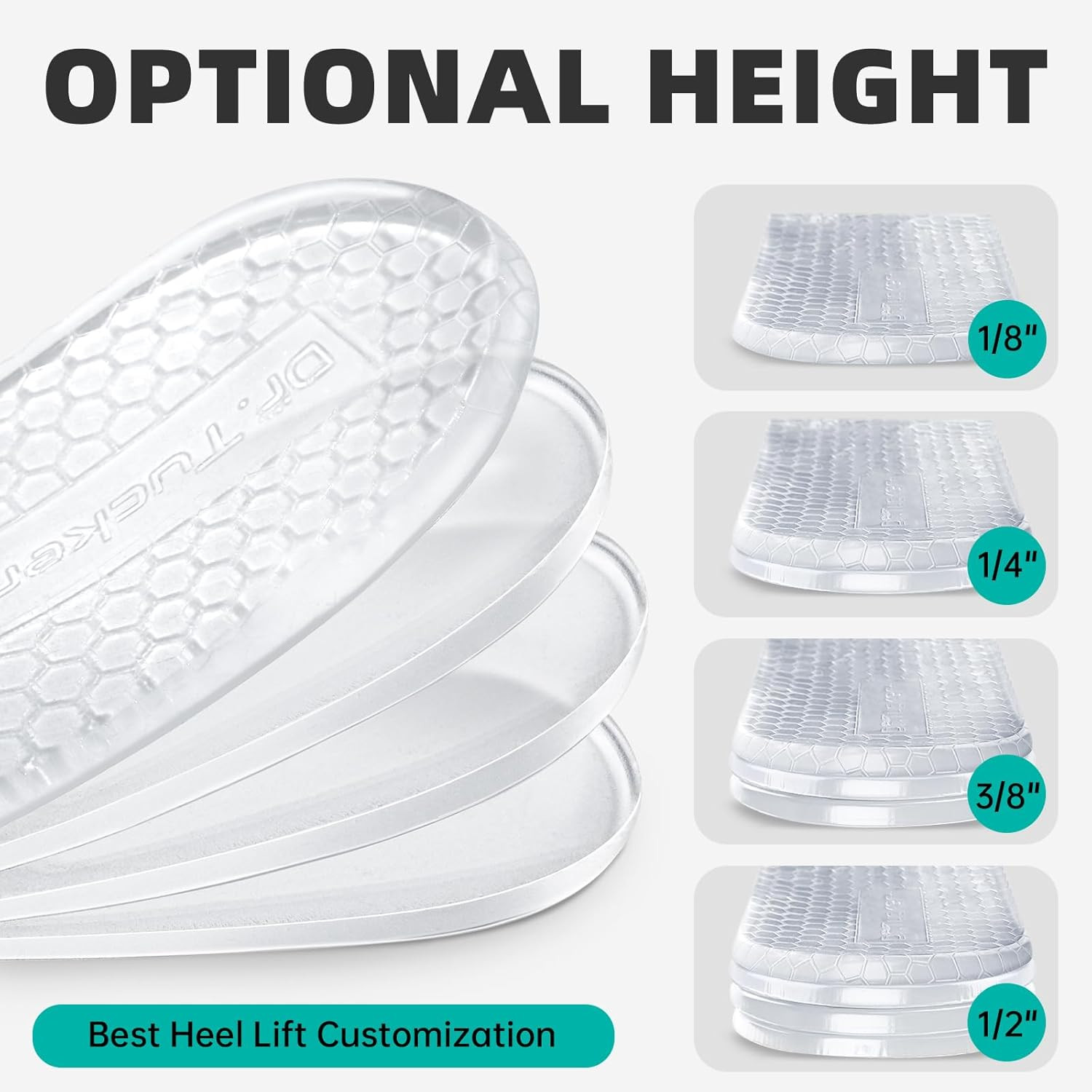 Heel Lifts, Shoe Lifts for Uneven Legs, 4 Layers Adjustable Orthopedic Heel Lift