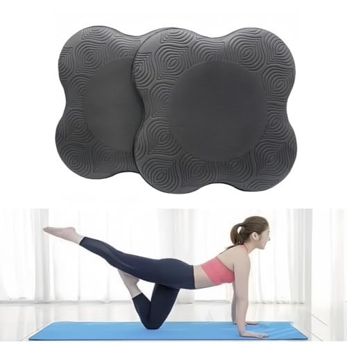 Yoga Knee Pad Set of 2 TPE Foam 0.78 Inch Thick Non-Slip Meditation Kneeling