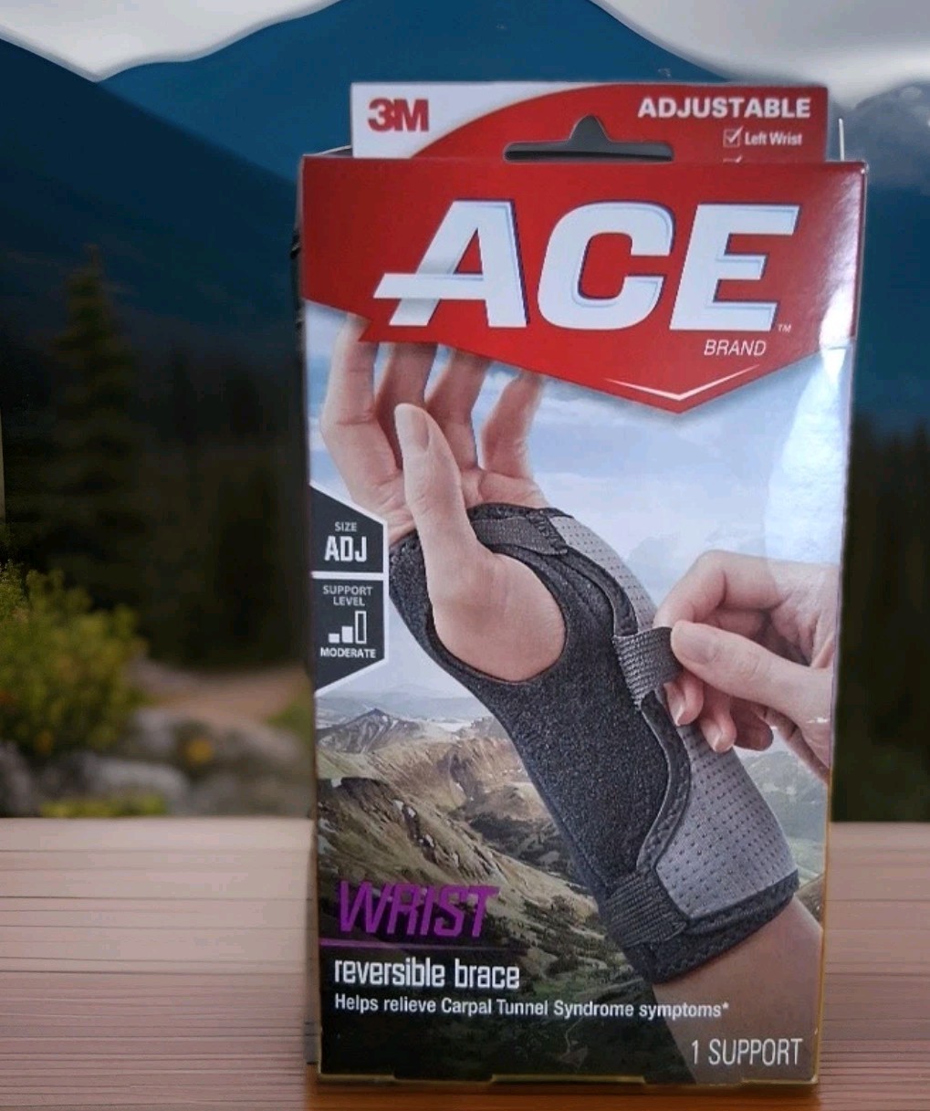 ACE Wrist Brace Reversible Adjustable Carpal Tunnel Symptoms Left or Right Hand
