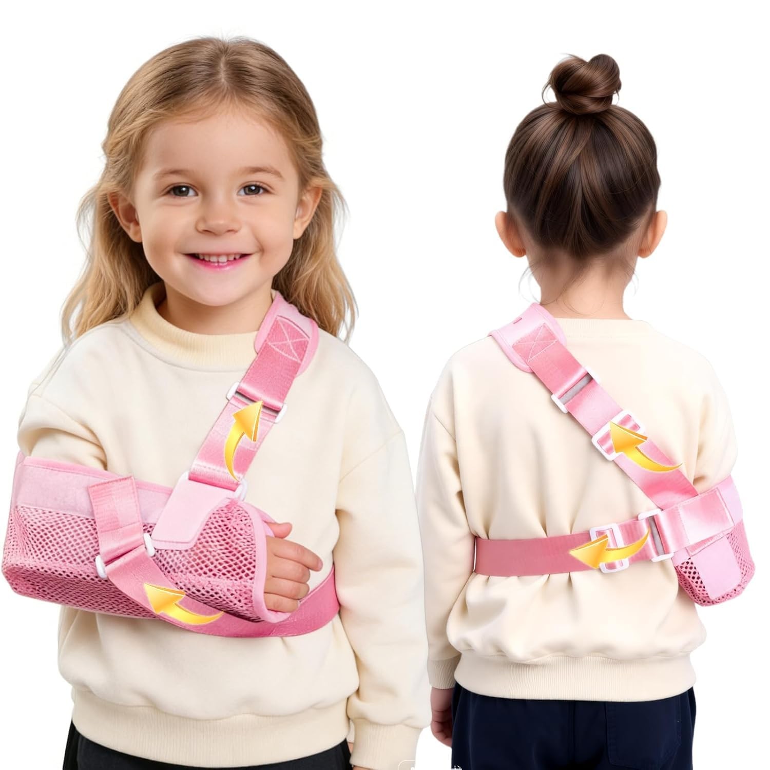 Kids Upper Extremity Arm Sling Shoulder Immobilizer Support Brace Pink Size S