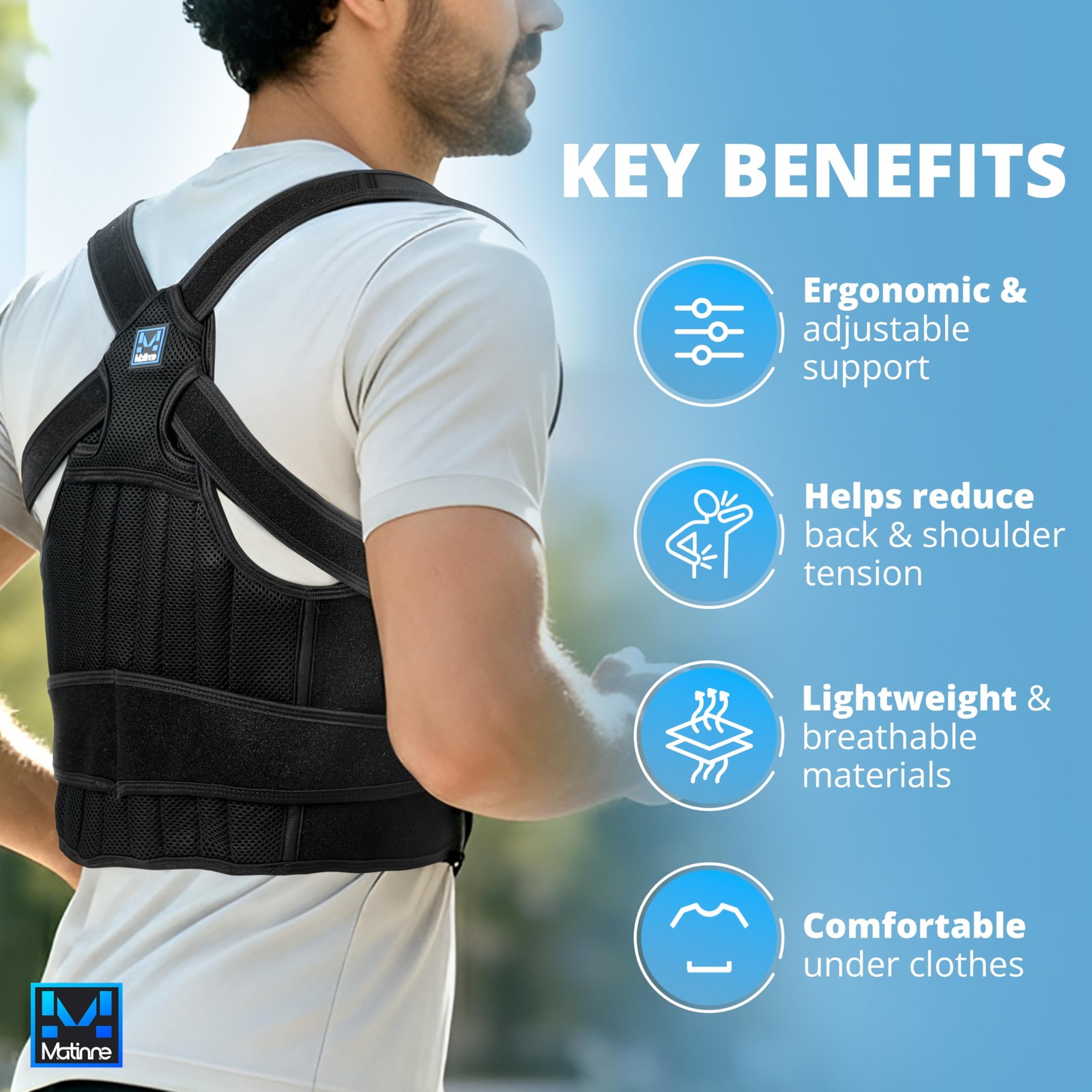 Posture Corrector for & Men – Adjustable Back Brace for Alignment, Pain & Bac…