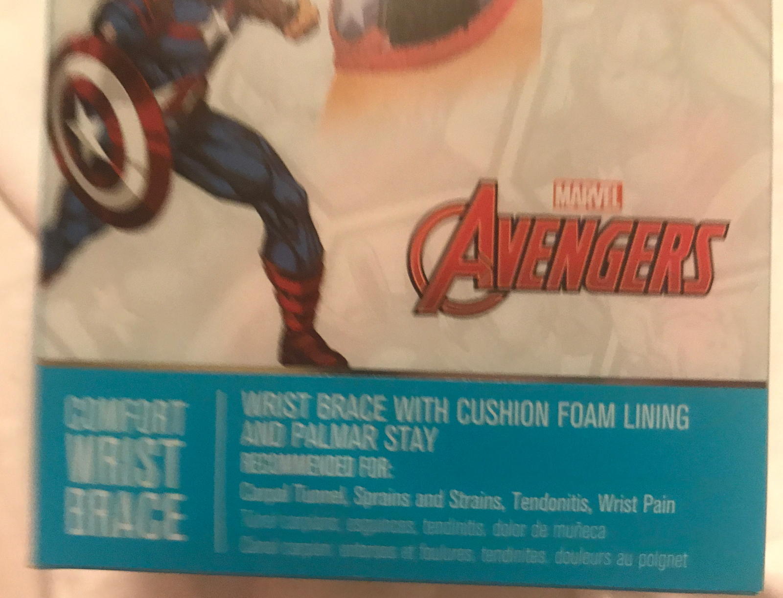 MARVEL AVENGERS DONJOY ADVANTAGE COMFORT WRIST BRACE YOUTH Left hand MODERATE