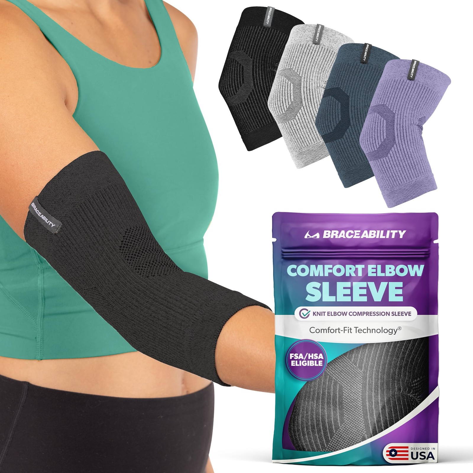 Elbow Compression Sleeve for Bursitis – Olecranon Elbow Brace for Tendonitis,…