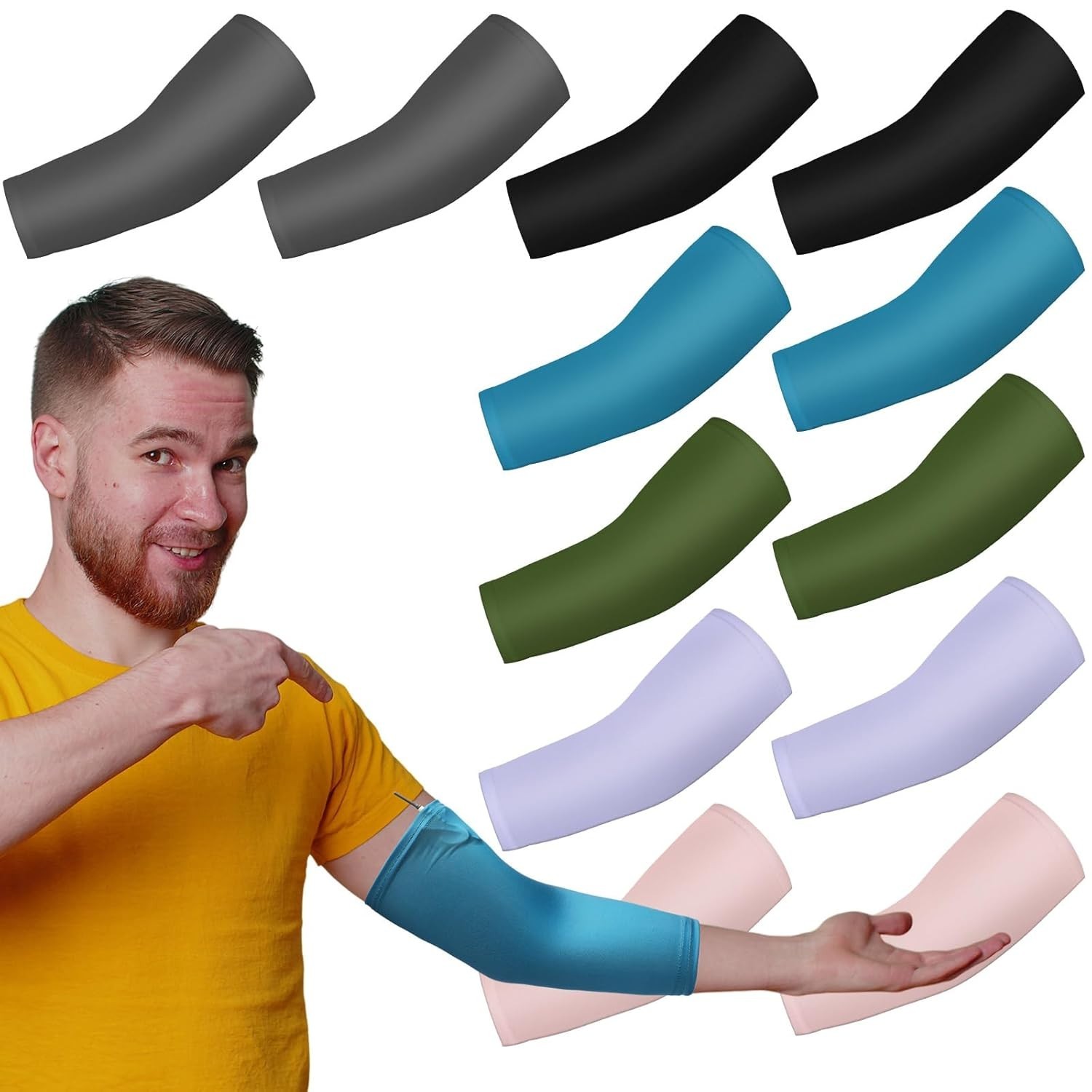 Cuffbow 12 Pcs PICC Line Reusable Sleeve Cover for Adults Upper Arm Breathable