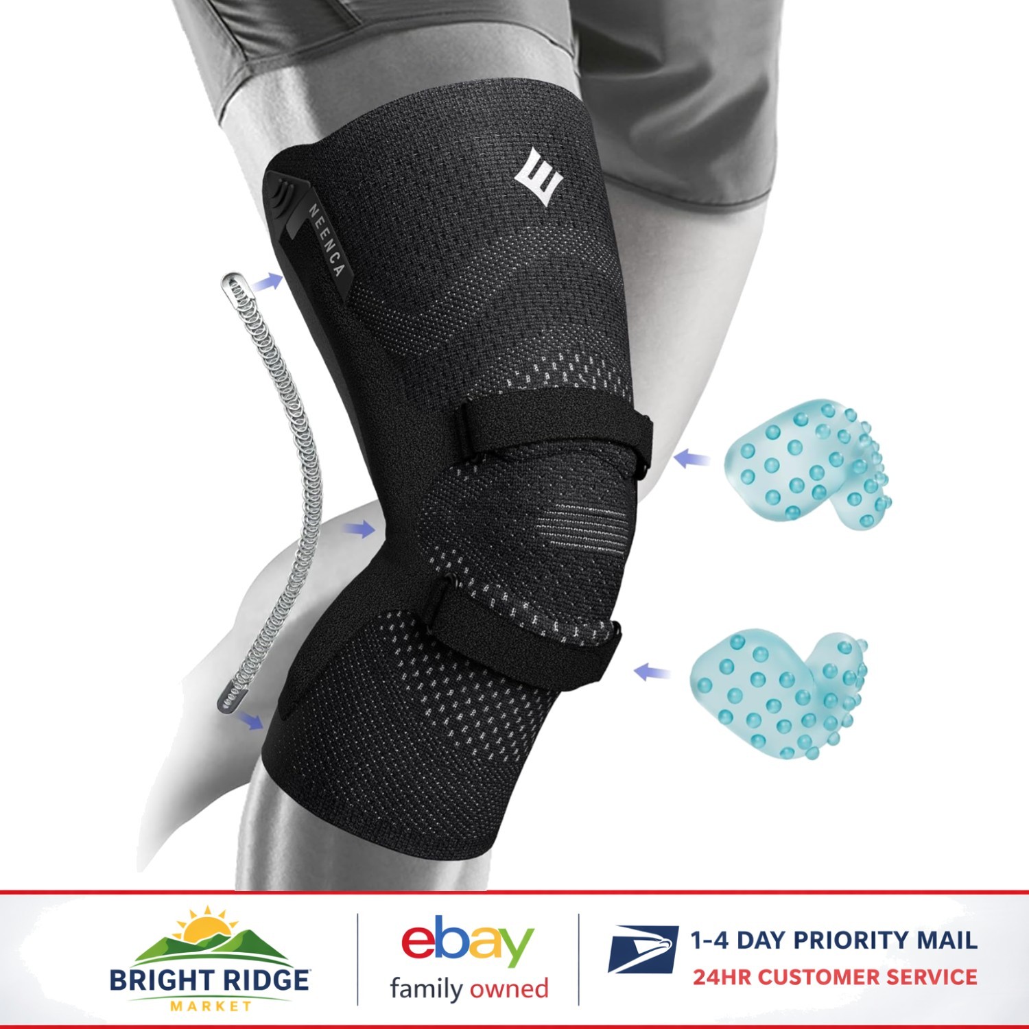 Pain Relief Knee Brace with Gel Pads and Adjustable Support for Active Lifestyle
