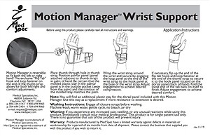 MedSpec Motion Manager Carpal Tunnel Wrist Support